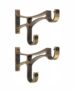 Double Curtain Bracket – Antique Brass Finish (Pack of 2)