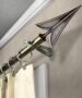 Antique Brass Curtain Rod with Decorative Arrow Finials