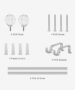 Crystal Steel Curtain Rod Silver 36-66 Inch - Image 3