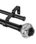 Crystal Steel Curtain Rod with Silver Foil Finials | 36-72 Inch - Image 3
