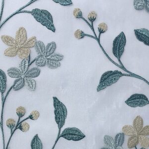 Floral Embroidered Curtain Fabric