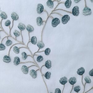Leafy Embroidery Curtain Fabric