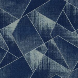 Geometric Blue Curtain Fabric