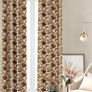 Mustard Floral Blackout Curtains