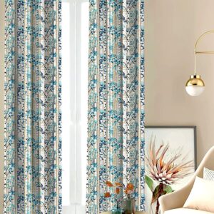 Blue Floral Blackout Curtains